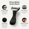 imageMANSCAPED The Crop Shaver Replacement Blades Mens 3Blade Stainless Steel Groin Hair Razor Cartridges with Pivoting Head Micro Comb Bar Wide Lubrication Strips 3PackThe Crop Shaver