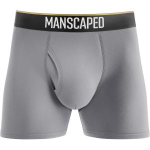 imageMANSCAPED Boxers 20 Mens Premium AntiChafe Athletic Performance Boxer Briefs Tagless with Signature Jewel PouchSilver Fox 1pack