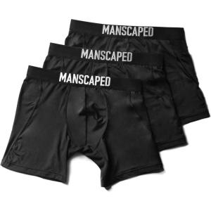 imageMANSCAPED Mens AntiChafe Athletic Performance Boxer Briefs3pack Black