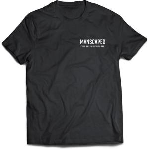 imageMANSCAPED Mens Premium Cotton Logo TShirt  Funny TShirts for MenBlack