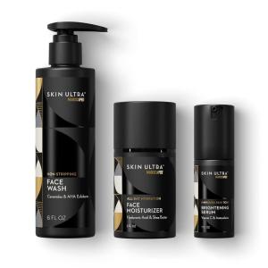 imageMANSCAPED Skin Ultra Daily Regimen  Mens Skincare Routine Essentials with Face Wash Face Moisturizer ampamp Brightening Serum Formulated with A Ceramide Complex for Cleansing Exfoliating ampamp Hydration