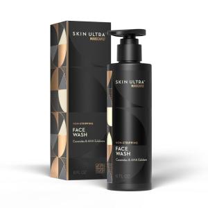 imageMANSCAPED Skin Ultra Face Wash  Mens Exfoliating Facial Cleanser Enriched with Ceramides for Hydrated Soft Smooth ampamp Brighter Skin AHA Complex for Exfoliation NonIrritating Formula 6 fl oz6 Fl Oz Pack of 1