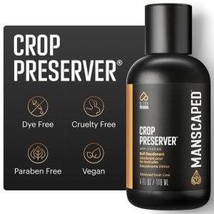 imageMANSCAPED The Crop Preserver Mens Ball Deodorant Lotion Male Care Hygiene Moisturizer AntiChafing Groin Protection with Cooling Aloe Vera Persevere Scent 4ozRefined