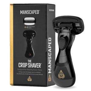imageMANSCAPED The Crop Shaver Replacement Blades Mens 3Blade Stainless Steel Groin Hair Razor Cartridges with Pivoting Head Micro Comb Bar Wide Lubrication Strips 3PackThe Crop Shaver