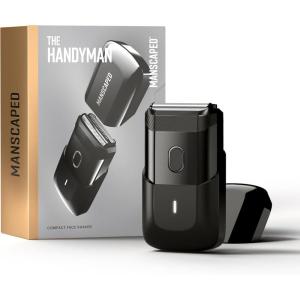 imageMANSCAPED The Handyman Compact Face Shaver  Portable Mens Travel Facial Hair Groomer USBC Rechargeable Razor Electric Foil Face Shaver Waterproof Cordless DualAction SkinSafe Foil BladesTuxedo Black