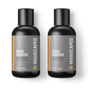 imageMANSCAPED UltraPremium Beard Shampoo Hydrating Cleanser with Eucalyptus Rosemary Lavender Essential Oils Moisturizing Beard Wash for Hair and Skin 4 oz4 Fl Oz Pack of 2