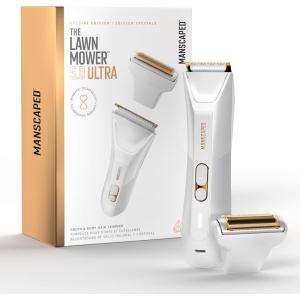 imageMANSCAPED The Lawn Mower 50 Ultra TCS Special Edition Mens Groin ampamp Body Hair Trimmer  DualHead SkinSafe Trimmer ampamp Foil Blades Waterproof WetDry Groomer USBC Rechargeable with Travel CaseWhite Hot