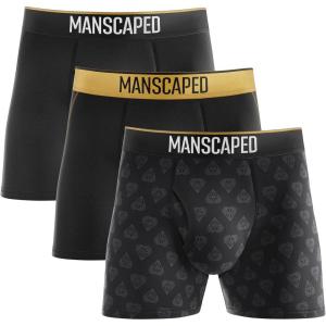 imageMANSCAPED Boxers 20 Mens Premium AntiChafe Athletic Performance Boxer Briefs Tagless with Signature Jewel PouchThe Gold Standard Pack 3pack
